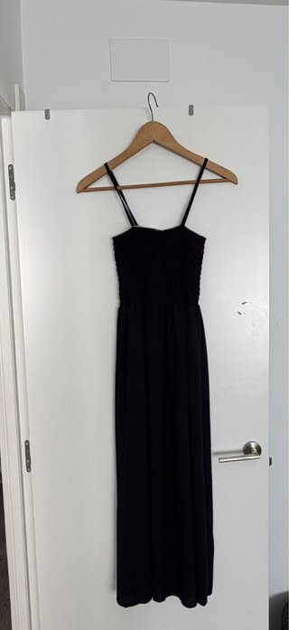 Vestido negro verano panel abeja