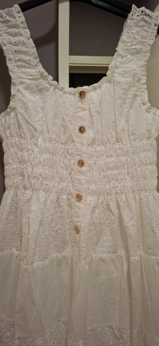 Vestido blanco boho bordado talla única
