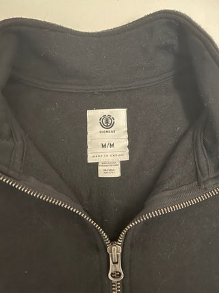 Sudadera Element Negra Media Cremallera Talla M