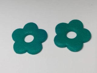 Pendientes Flor Azul, Verde, Rosa