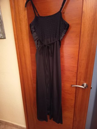 Vestido fiesta negro tirantes lentejuelas
