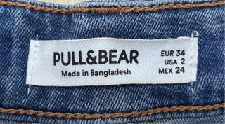 Shorts Vaqueros de Tiro Alto Pull&Bear Talla XS