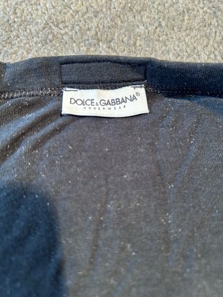 T-shirt D&G nera con banda tricolore
