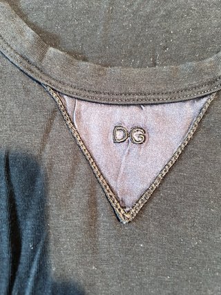 T-shirt D&G nera con banda tricolore