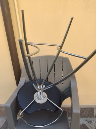 Sgabello Cattelan Arancione/Argento