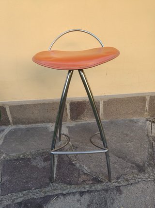 Sgabello Cattelan Arancione/Argento