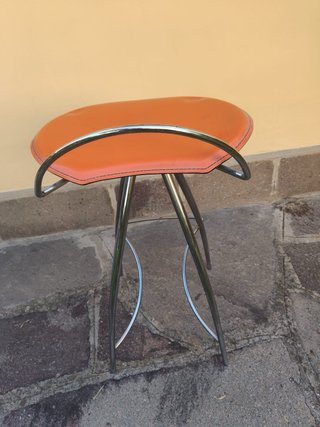 Sgabello Cattelan Arancione/Argento