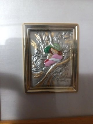 Plata y esmalte, cuadro decorativo