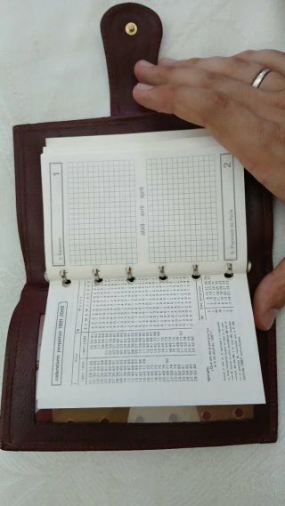 Cartera de piel y ante