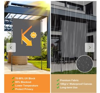 Toldo vertical gris antracita