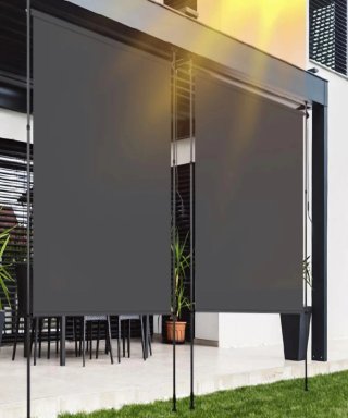 Toldo vertical gris antracita