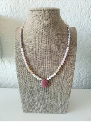 Collar piedra natural rodonita