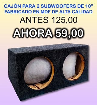 CAJÓN DOBLE PARA INSTALAR 2 SUBWOOFERS 10 PULGADAS
