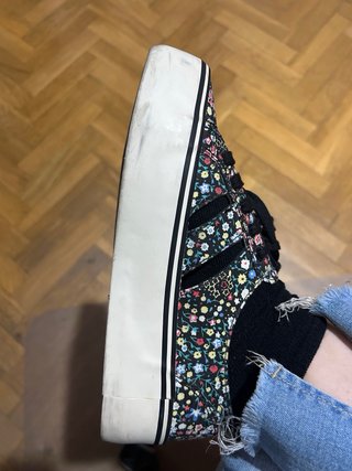 Zapatillas de flores negras y multicolor talla 36