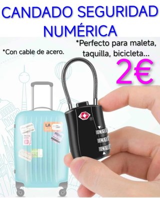 Candado Seguridad Numérica Cable Acero Nuevo