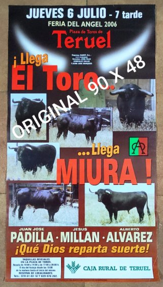 CARTEL TOROS MIURA TERUEL