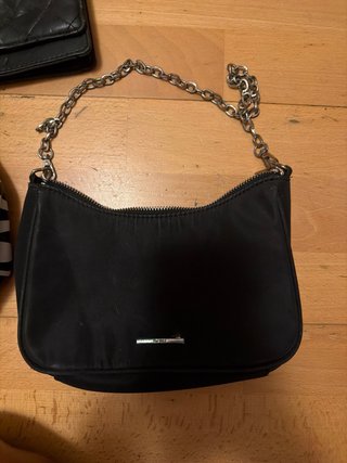 Lote 3 bolsos: negro, cebra y cadena
