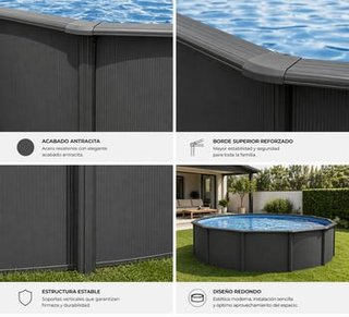 Piscina elevada acero 550x120cm. A estrenar.
