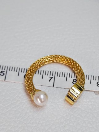 Anillo Oso Acero Dorado Ajustable