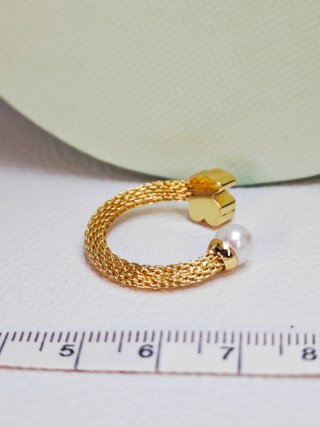 Anillo Oso Acero Dorado Ajustable
