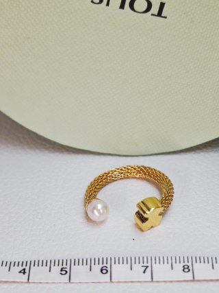 Anillo Oso Acero Dorado Ajustable