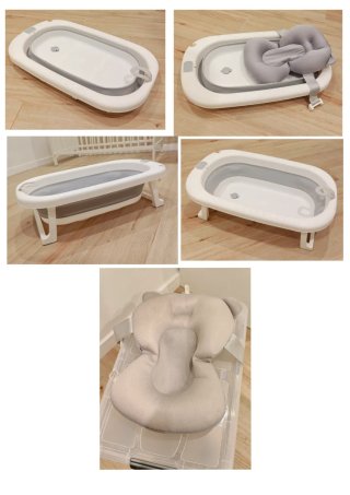 Bañera plegable bebé con cojín reductor.