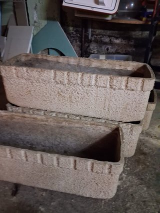 Conjunto  4 Jardineras Piedra Beige/Gris