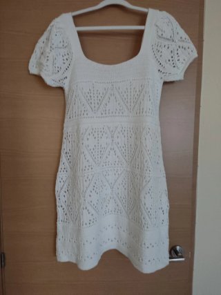 Vestido Zara Blanco Crochet