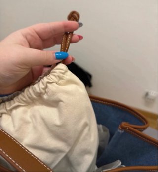 Borsa Label Rose Denim Marrone