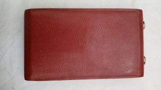 Joyero vintage piel roja y dorada