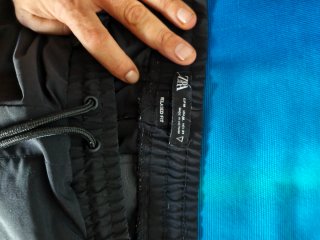 Pantalón Cargo Zara Nylon Negro Talla M