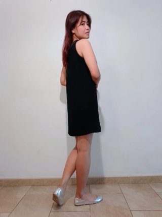 Vestido fiesta H&M negro lazo