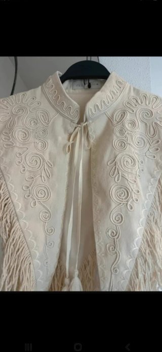 Chaleco Zara bordado flecos T/S zw colección
