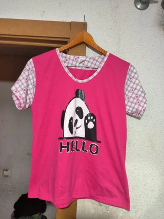 Blusa pijama panda HELLO rosa
