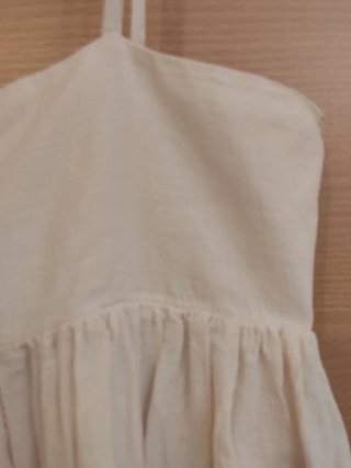 Vestido Zara bordado beige talla XL