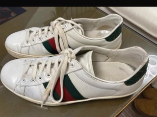 Zapatillas Gucci Blancas Rayas Verdes y Rojas