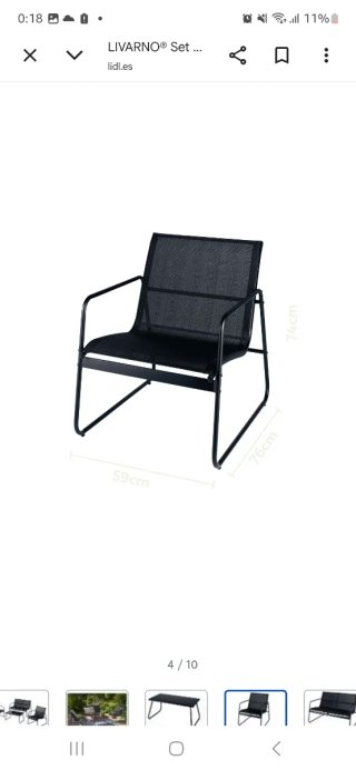 Conjunto de jardín Livarno metal negro