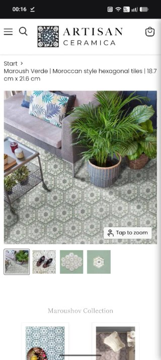 Azulejos pared y suelo verde de artisan ceramics