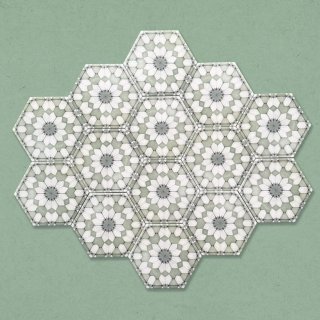 Azulejos pared y suelo verde de artisan ceramics