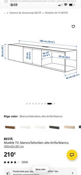Mueble TV BESTÅ Blanco