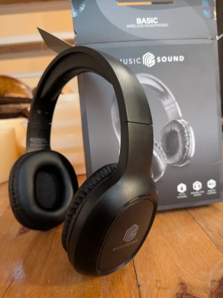 Auriculares Bluetooth Music Sound Basic Negros
