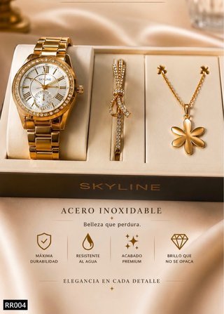 Reloj Skyline Acero Inoxidable Dorado