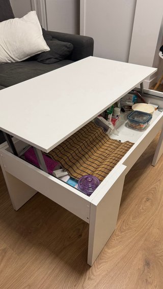 Mesa de centro elevable blanca / mesita dd salon