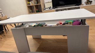 Mesa de centro elevable blanca / mesita dd salon