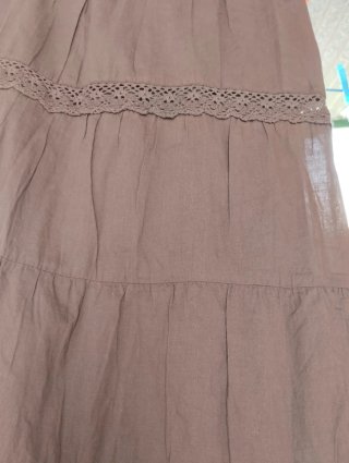Falda larga marrón chocolate talla única