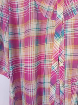 Vestido tipo camisa cuadros multicolor