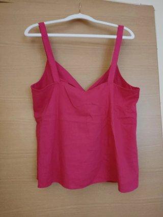 Top lino Mango fucsia