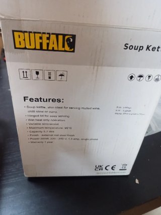 Sopera Baño María Profesional Buffalo Roja