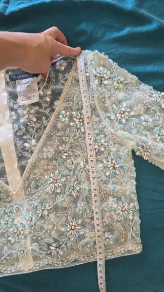 Top Alyce paris vintage L pedrería transparente