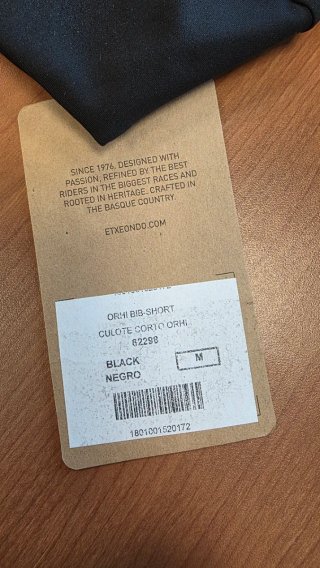 Culote Etxeondo Orhi Pro Negro Talla M